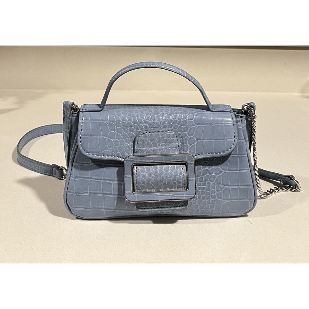 ZARA Mini Bag Hand Carry or Crossbody Chain Strap Blue Classic Cute Glam